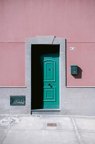Green Door Pink Wall Art Print by HelloHappylife