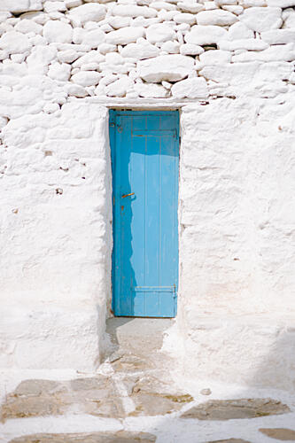 Mediterranean Blue Door Art Print by HelloHappylife