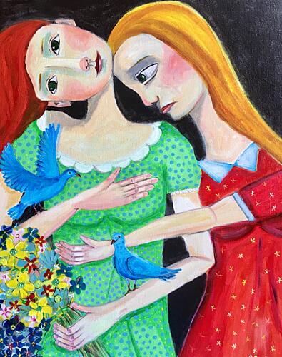 Friendship Blue Birds Art Print