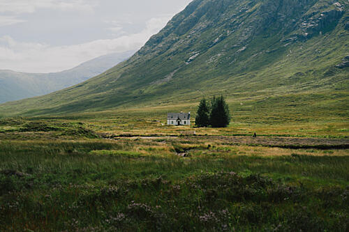 Remote Mountain House Art Print