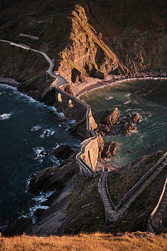 Winding Coastal Stone Bridge Art Print