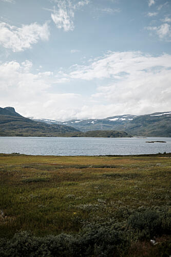 Serene Mountain Lake View Art Print