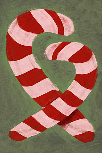 Festive Candy Canes Art Print