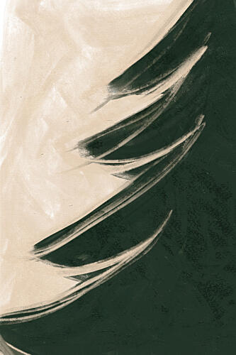 Abstract Green Beige Strokes Art Print