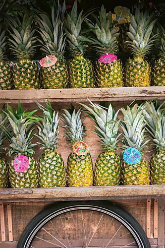 Tropical Pineapple Display Art Print by HelloHappylife