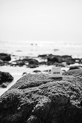 Offline Beach Escape Art Print by HelloHappylife