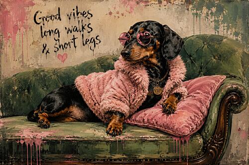 Good Vibes, Short Legs Art Print by Mark Andre Matthews
