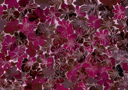 Abstract Magenta Blooms Art Print