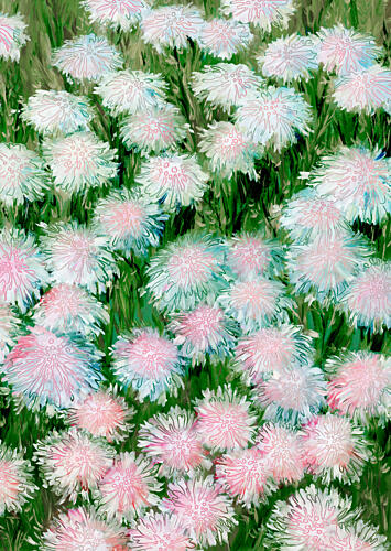 Pastel Garden Blooms Art Print