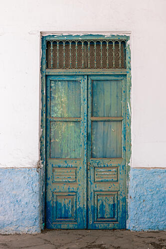 Weathered Blue Door Art Print by HelloHappylife