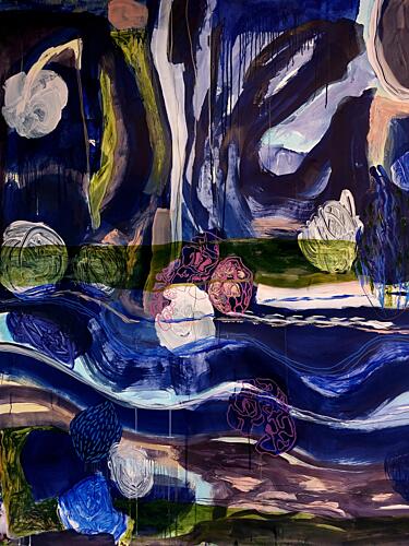 Deep Blue Flow Art Print