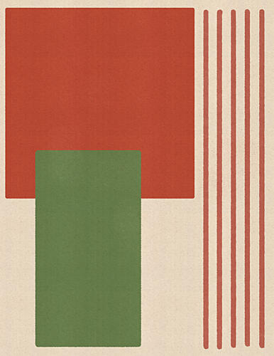 Red Green Geometric Abstract Art Print
