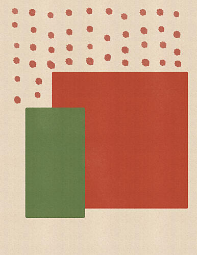 Red Green Geometric Shapes Art Print