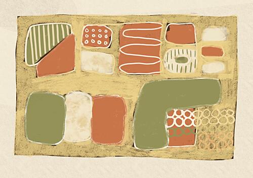 Earthy Abstract Shapes Art Print