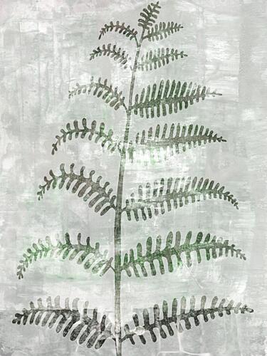 Textured Green Fern Art Print