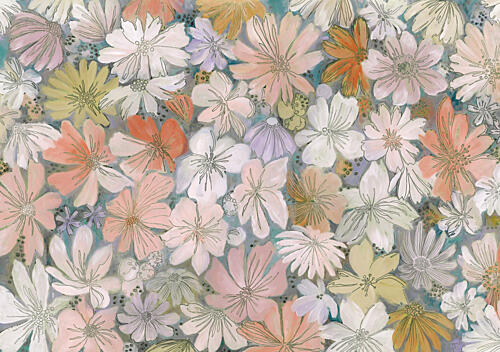 Pastel Floral Garden Art Print