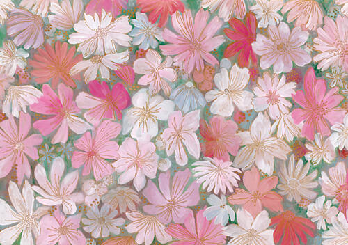 Vibrant Pink Flowers Art Print