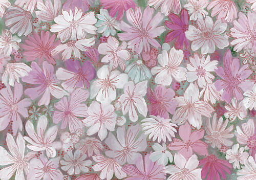 Soft Pink Floral Garden Art Print