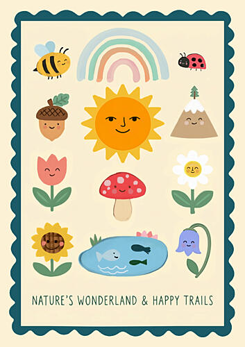 Happy Nature Wonderland Art Print
