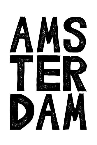 Amsterdam City Typography Art Print by Hello Elsbeth