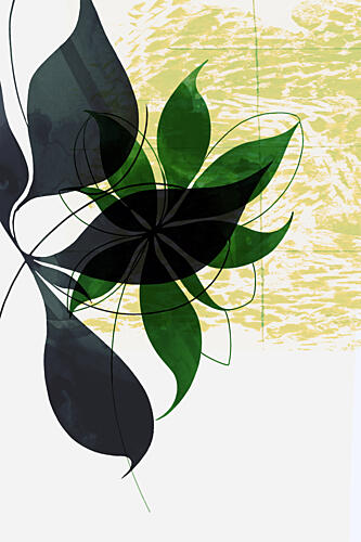 Abstract Green Leaves Art Print