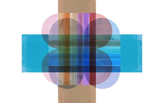 Vibrant Geometric Layers Art Print by Cartissi