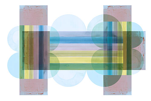 Soft Geometric Layers Art Print by Cartissi