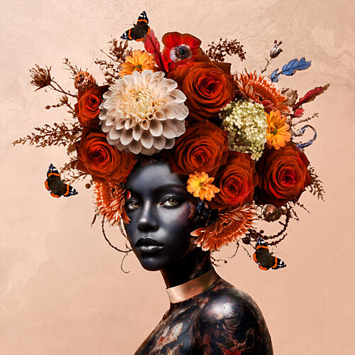 Vibrant Floral Queen Art Print