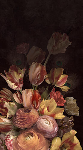 Dark Floral Elegance Art Print