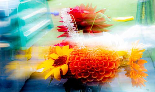 Vibrant Blurred Flowers Art Print