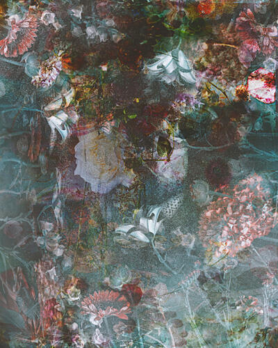 Dark Floral Elegance Art Print