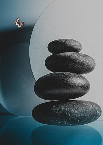 Zen Stones Butterfly Art Print