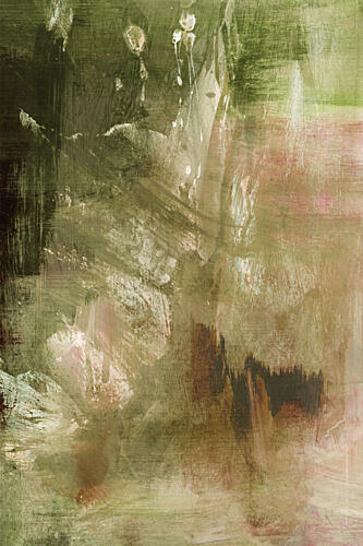 Green Brown Abstract Strokes Art Print