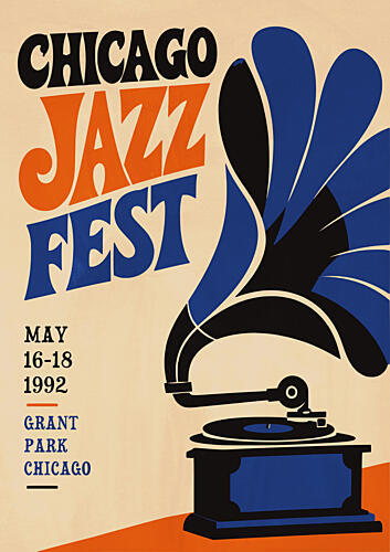 Vintage Chicago Jazz Festival Art Print
