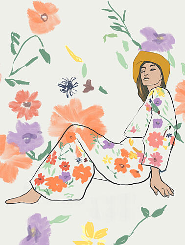 Colorful Floral Fashion Art Print