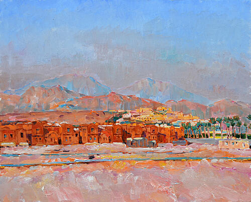 Warm Desert Village Art Print