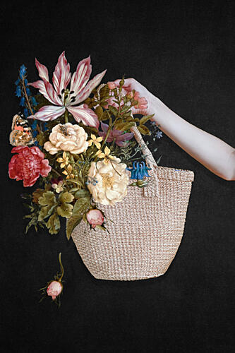 Elegant Flower Basket Art Print