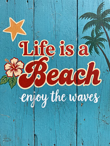 Tropical Beach Life Sign Art Print