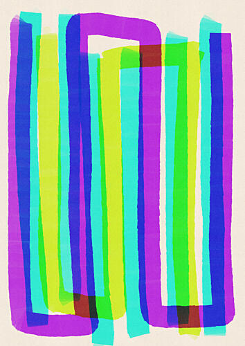 Vibrant Abstract Lines Art Print