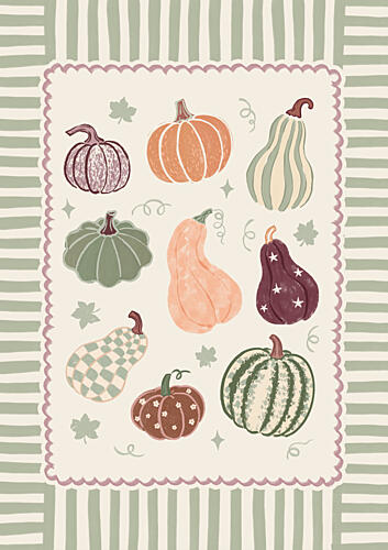 Decorative Fall Pumpkins Art Print