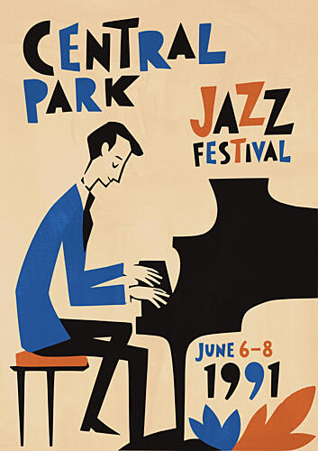 Central Park Jazz Festival Art Print
