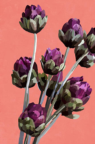 Vibrant Purple Artichokes Art Print