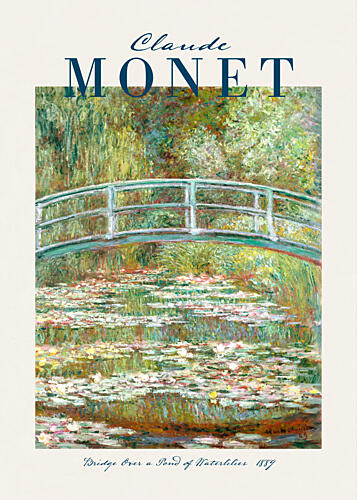 Water Lilies Bridge Pond Art Print