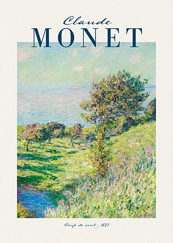 Green Hillside Ocean View Art Print