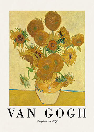 Yellow Sunflowers in Vase Art Print