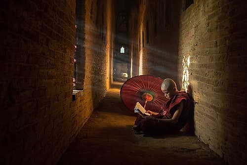 Book and Monk Art Print by Gunarto Song