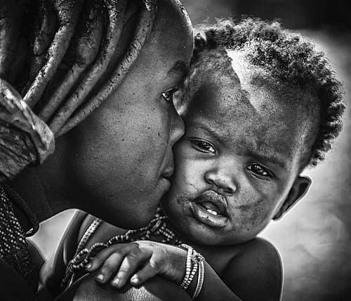 Kiss From Beautiful Himba Mom Art Print