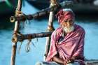 The Old Man And The Ganges Art Print