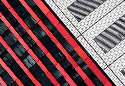 Red Diagonals. Art Print by Greetje Van Son