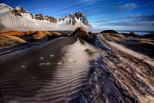 Frosted Dunes And Shattered Peaks Coastal Print